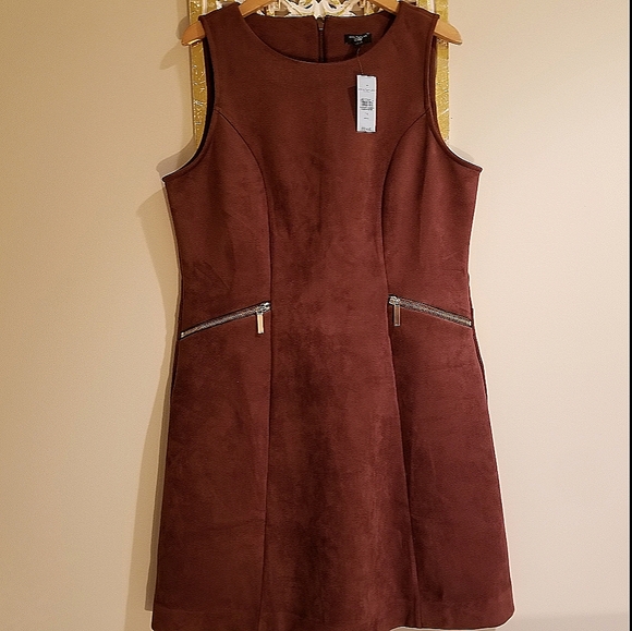 Ann Taylor Factory Dresses & Skirts - Ann Taylor Faux Suede Fit & Flare Sleeveless Dress NWT